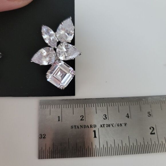 Earrings Cubic Zirconia Nina Silver Toned Earrings NWT #0331 - Picture 8 of 8